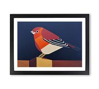 Robin Bird Abstract Vol.2 Framed Print | A3 Black Framed Wall Art | Ready to Hang | Abstract Animal Picture | Living Room Bedroom Lounge Office