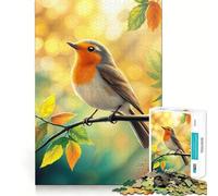Robin Bird Art Hard Jigsaw Puzzle for Adults 1000 Pieces Fine Logic Toy Calm Fun Neat Edge Thoughtful Gift (50x75cm)