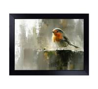 Robin Bird Artwork | Lap Tray with Padded Cushion, Portable Surface with Bean Bag Base, Perfect Surface for Working, Crafting, TV Eating and Laptop Use