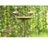 Robin Bird Bath Feeder Stake Garden Ornament Marco Paul Bronze One Size