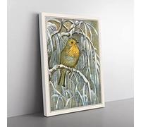 Robin Bird By Theo Van Hoytema Classic Painting Canvas Wall Art Print Ready to Hang, Framed Picture for Living Room Bedroom Home Office Décor, 50x35 cm (20x14 Inch)