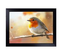 Robin Bird Composition | Lap Tray with Padded Cushion, Portable Surface with Bean Bag Base, Perfect Surface for Working, Crafting, TV Eating and Laptop Use