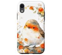 Robin Bird European Robin Floral Orange Woodland Case for iPhone XR