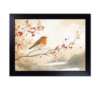 Robin Bird Graphic | Lap Tray with Padded Cushion, Portable Surface with Bean Bag Base, Perfect Surface for Working, Crafting, TV Eating and Laptop Use