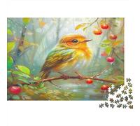 Robin Bird Jigsaw Puzzles Puzzles for Adults Kids. 1000 Piece Tree Branch Great Gifts Challenge Toy Home Decoration for Gifts 1000pcs (75x50cm)