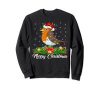 Robin Bird Lover Matching Santa Hat Robin Christmas Sweatshirt