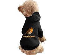 Robin Bird on Wood Printed Pet Hoodie Clothes Warm Dog Hoodie Suit Cute Outfits Clothes for Dogs Cats