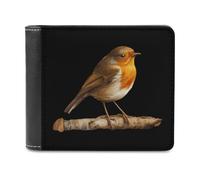 Robin Bird on Wood Printed Wallets Bifold Wallet Change Cash Bag with Multiple Card Slots for Men and Women