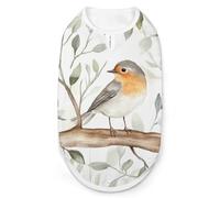 Robin Bird On Woods Dog And Cat Clothes Pet Summer Sleeveless T Shirt Basic Vest M