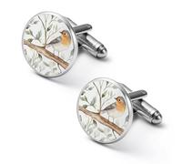 Robin Bird On Woods Men Cufflinks Shirt Cuff Links Business Tuxedo Studs Wedding