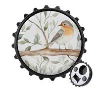 Robin Bird On Woods Round Fridge Magnet Bottle Opener Refrigerator Whiteboard Magnetic Decor