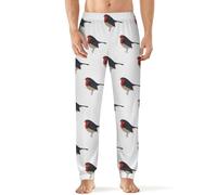 Robin Bird Print Men's Pajama Pants Lightweight Joggers Lounge Pants Pj Bottoms Sleep Pants S