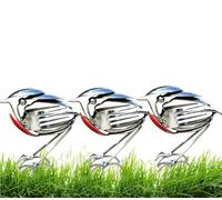 Robin Bird Scrap Metal Art Sculpture, Handcrafted Stainless Steel Robin Statue Made from Fork & Spoon, Unique Recycled Cutlery Art Decor for Garden, Patio, Home or Office, Gift for Bird Lovers (3PACK)