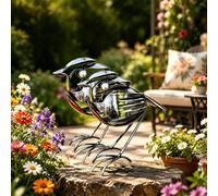 Robin Bird Scrap Metal Art Sculpture, Metal Art Sculpture - Handcrafted Bird Statue, Rustic Red Chest Bird Statue, Unique Home Decor for Garden, Patio, Office Desk, Decorative Steel Craft