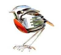 Robin Bird Scrap Metal Art Sculpture,Robin Bird Statue,Scrap Metal Art Sculpture,Handcrafted Bird Statue, Unique Home Decor for Indoor,Garden, Patio, or Office Desk, Decorative Steel Craft (1pc)