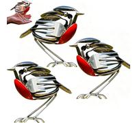 Robin Bird Scrap Metal Art Sculpture,Robin Bird Statue,Scrap Metal Art Sculpture,Handcrafted Bird Statue, Unique Home Decor for Indoor,Garden, Patio, or Office Desk, Decorative Steel Craft (3pcs)