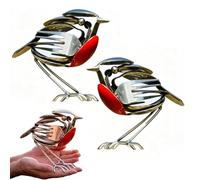 Robin Bird Scrap Metal Art Sculpture,Robin Bird Statue,Scrap Metal Art Sculpture,Handcrafted Bird Statue, Unique Home Decor for Indoor,Garden, Patio, or Office Desk, Decorative Steel Craft (2pcs)