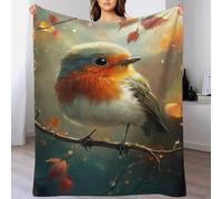 Robin Blanket 3D Print Nature Throw Flannel Soft Plush Throw for Kids Boys All Season Couch Bed Sofa Home Decor 40x50inch(100x130cm)