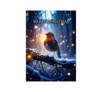 Robin Christmas Card for the One I Love, Partner - Peaceful Robin Perched on a Frosted Branch, A5 Luxury Greeting Card with a Special Verse Inside: the One I Love Christmas Card