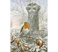 Robin Christmas Card with Envelope. Celtic Dawn by Dick Twinney