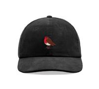 Robin Corduroy Baseball Cap Vintage Unisex Dad Hat Adjustable Bird Black