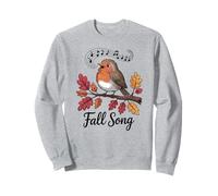 Robin Fall Song Bird And Musical Notes Autumn Leaves Sweatshirt