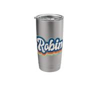 Robin First Name Girl Vintage Style 70s 80s Personalized Stainless Steel Insulated Tumbler