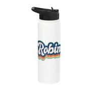Robin First Name Girl Vintage Style 70s 80s Personalized Stainless Steel Insulated Water Bottle