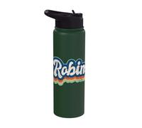 Robin First Name Girl Vintage Style 70s 80s Personalized Stainless Steel Insulated Water Bottle