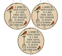 Robin Garden Sign, Farm Animal Country Wall Decor Tin Sign (3PC)