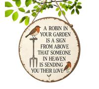 Robin Garden Sign Vintage Outdoor Patio Wall Decor Memorial