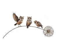 Robin Garden Stake Robin Garden Stake,Rustic Robins Bird Yard Art Decoration with Botanical Accent Metal Robins Bird Gardens Sculpture for Lawn Patio Flower Bed, Backyard Memorial Gift (Owl)