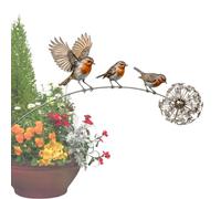 Robin Garden Stake, Rustic Metal Robin Garden Ornament, Yard Art Decoration