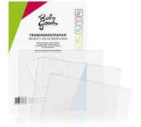 Robin Goods® 100 Sheets of Premium Transparent Paper DIN A4, 110 g/m², Super Quality, Printable, Kraft Paper, Tracing Paper, Parchment Paper, Architect Paper (100 Sheets - Transparent)