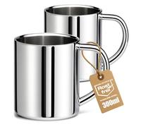 Robin Goods® 2X Stainless Steel Thermos flasks 300 ml - Insulated Coffee Cups & Drinking Cups - Double-Walled, BPA-Free & Shatter-Proof - Ideal for Camping, Outdoor & Everyday use (300ml)