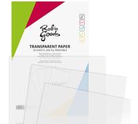 Robin Goods® 50 sheets of premium tracing paper DIN A3, 110 g/m², super quality, printable, craft paper, tracing paper, parchment paper, architect paper (50 sheets A3 - transparent)