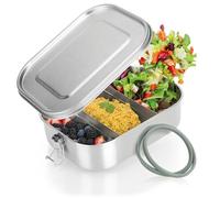 Robin Goods® Lunch Box Made of Stainless Steel - Food Storage Container with Removable Divider - Leak-Proof Thanks to Silicone Seal - 1400ml (1 Piece - 1400ml)