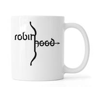 Robin Hood Bow Minimalist Archer Graphic Ceramic Tea Coffee Mug White