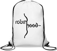 Robin Hood Bow Minimalist Archer Graphic Gym Sack Casual Drawstring Bag White