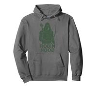 Robin Hood (green) Pullover Hoodie, Adult Unisex, Asphalt Grey, Large