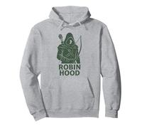 Robin Hood (green) Pullover Hoodie, Adult Unisex, Heather Grey, X-Large