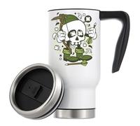 Robin Hood Skull Archer Take from The Rich Give to The Poor Vacuum Insulated Thermal Travel Coffee Mug 480ml White