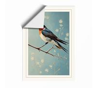 Robin in Bloom Vintage Unframed Wall Art Print A1 (84.1×59.4cm), Wall Decor for Living Room, Bedroom, Office & Home, Art Gift