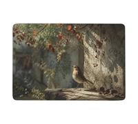 Robin in dappled sunlight Area Rug 150 x 100 cm, Soft Non Slip Short Pile | Bedroom rug with soft underfoot feel; helps improve grip on suitable dry floors; for bedroom floor styling