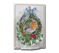 Robin in Wreath - Pictoria Press 3D Pop Up Christmas Greeting Card