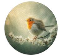 Robin Jigsaw 1000 Piece Round Puzzle Spring Flower Border Puzzle Game Great Gift for Adults 1000pcs (67.5x67.5cm)