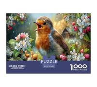 Robin Jigsaw Puzzles Puzzle for Adults Kids. 1000 Piece Blossom Branch Great Gifts Challenge Toy Home Decoration for Gifts 70x50cm/1000pcs