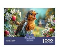 Robin Jigsaw Puzzles Puzzle for Adults Kids. 1000 Piece Blossom Branch Whimsical Challenge Toy Home Decoration for Gifts 70x50cm/1000pcs