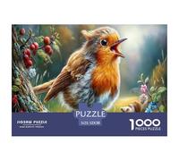 Robin Jigsaw Puzzles Puzzle for Adults Kids. 1000 Piece Tree Branch Whimsical Challenge Toy Home Decoration for Gifts 52x38cm/1000pcs
