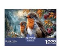 Robin Jigsaw Puzzles Puzzles for Adults Kids. 1000 Piece Autumn Mountain Forest Great Gifts Challenge Toy Home Decoration for Gifts 38x26cm/1000pcs